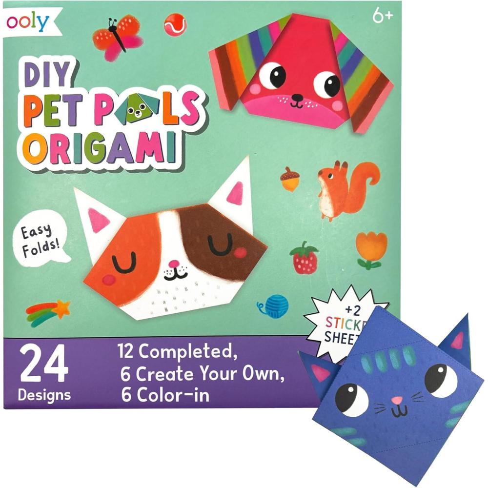 image:imageOoly DIY Paper Kit 24 Fortune Teller Designs amp Stickers Kit Includes 12 Completed 6 Blank and 6 Colorin Folding Fortune Teller Activity Gifts for KidsOrigami Pets