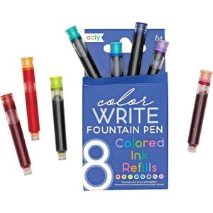 image:imageOoly Color Write Colorful Fountain Pen Ink Refills Set of 8 Multicolor Refills Compatible with Ooly Fountain Pens Only School Supplies8 Multicolor Refills