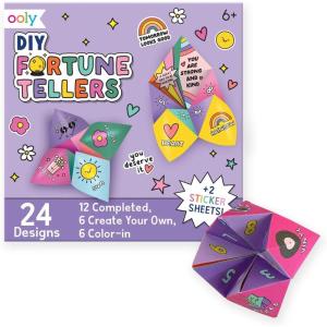 image:imageOoly DIY Paper Kit 24 Fortune Teller Designs amp Stickers Kit Includes 12 Completed 6 Blank and 6 Colorin Folding Fortune Teller Activity Gifts for KidsFortune Tellers Kit